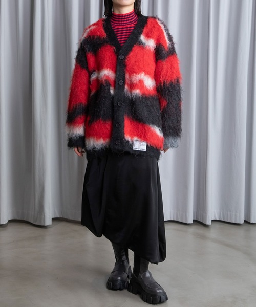 MARECHAL TERRE（マルシャルテル）の「ジャガードオーバーニットカーディガン（カーディガン/ボレロ・レディース・レッド/ブルー/ブラック/グリーン・MEDIUM）」の15枚目の写真