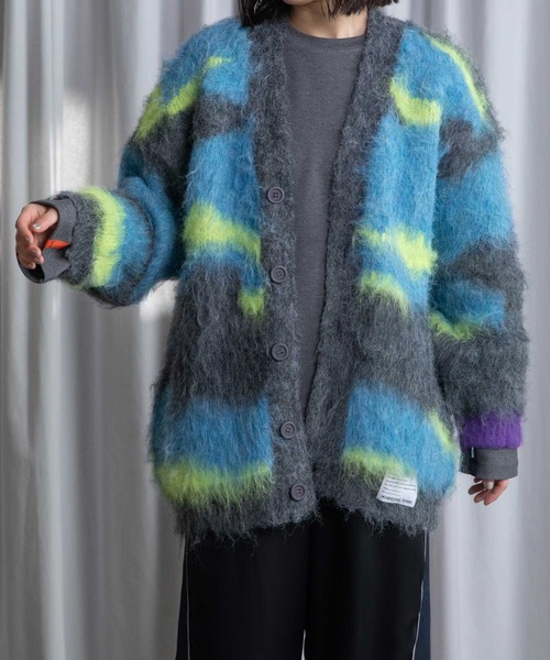 MARECHAL TERRE（マルシャルテル）の「ジャガードオーバーニットカーディガン（カーディガン/ボレロ・レディース・レッド/ブルー/ブラック/グリーン・MEDIUM）」の16枚目の写真