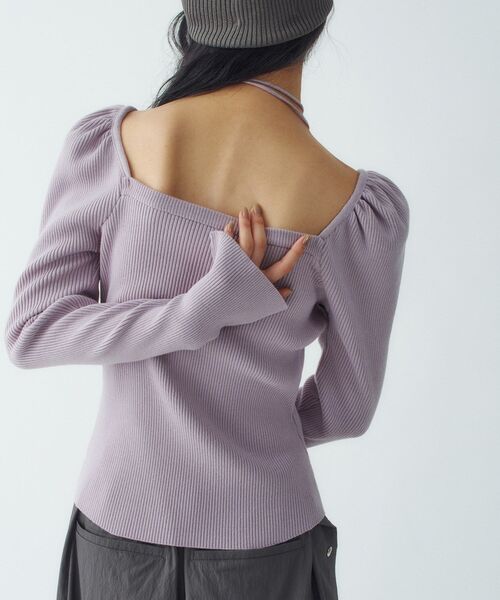 CODE A（コードエー）の「femi gather rib knit（ニット/セーター・レディース・グレー/ベージュ/パープル・00）」の9枚目の写真