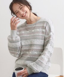 Cutie Blonde（キューティーブロンド）の「【旭山動物園応援商品】ノルディック柄 モールニット（ニット/セーター）」