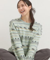 Cutie Blonde | 【旭山動物園応援商品】ノルディック柄 モールニット(ニット/セーター)