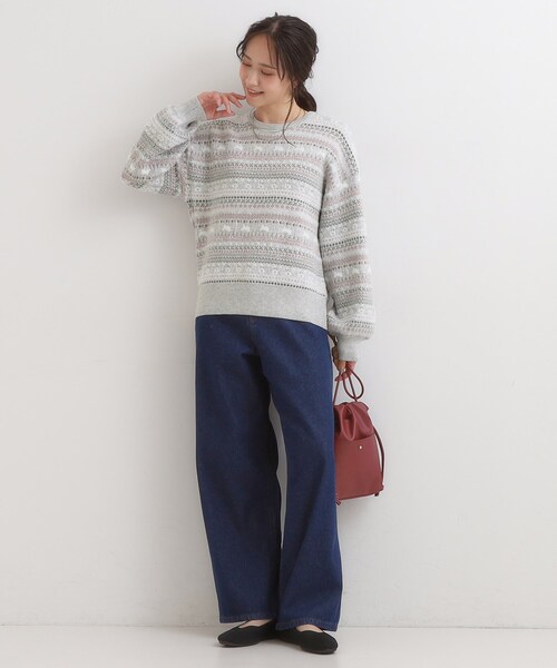 セール】【旭山動物園応援商品】ノルディック柄 モールニット（ニット