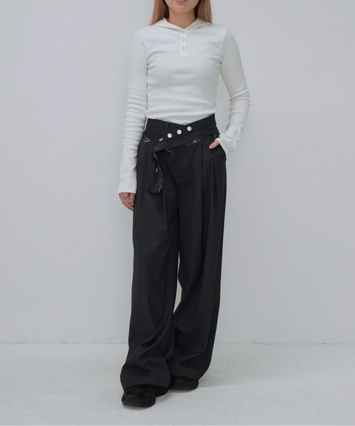 Enewd nina(エニュードニーナ)の「リブフーディトップス(Tシャツ/カットソー・レディース・ブラック/グレー/ホワイト・FREE)」の10枚目の写真