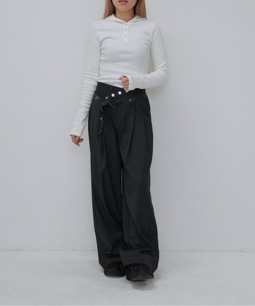Enewd nina(エニュードニーナ)の「リブフーディトップス(Tシャツ/カットソー・レディース・ブラック/グレー/ホワイト・FREE)」の13枚目の写真