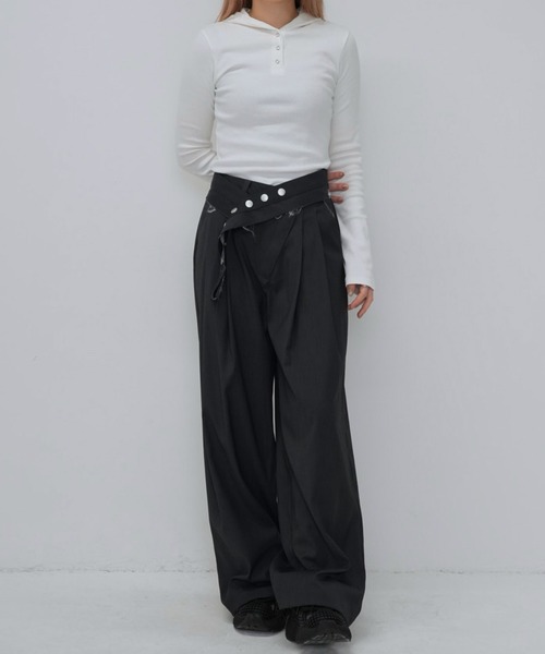 Enewd nina(エニュードニーナ)の「リブフーディトップス(Tシャツ/カットソー・レディース・ブラック/グレー/ホワイト・FREE)」の14枚目の写真