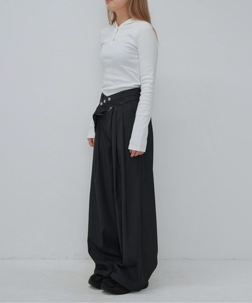 Enewd nina(エニュードニーナ)の「リブフーディトップス(Tシャツ/カットソー・レディース・ブラック/グレー/ホワイト・FREE)」の15枚目の写真