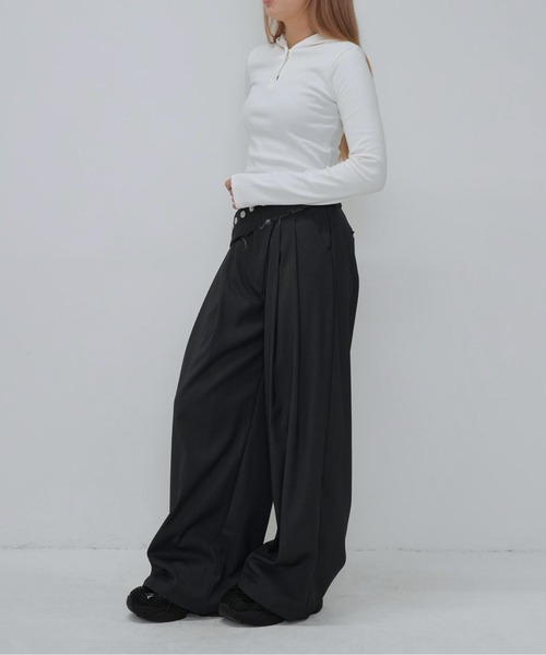 Enewd nina(エニュードニーナ)の「リブフーディトップス(Tシャツ/カットソー・レディース・ブラック/グレー/ホワイト・FREE)」の18枚目の写真