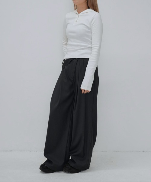 Enewd nina(エニュードニーナ)の「リブフーディトップス(Tシャツ/カットソー・レディース・ブラック/グレー/ホワイト・FREE)」の21枚目の写真