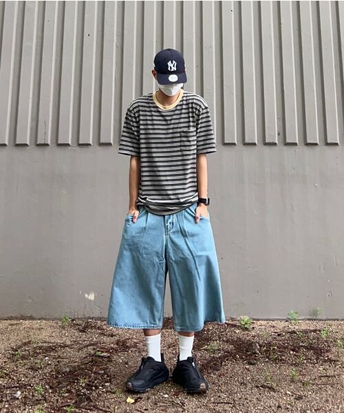 DNSR(ディーエヌエスアール)の「ワンタックバミューダデニムパンツブルー(その他パンツ・メンズ・その他・LARGE/X-LARGE/SMALL/MEDIUM)」の14枚目の写真
