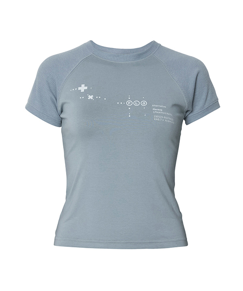 FLAREUP(フレアアップ)の「ムタ ワッフル ラグラン Tシャツ (FL-154_Sky)(Tシャツ/カットソー・レディース・スカイブルー・1/2/3)」の1枚目の写真
