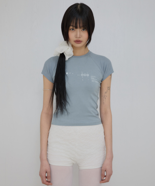 FLAREUP(フレアアップ)の「ムタ ワッフル ラグラン Tシャツ (FL-154_Sky)(Tシャツ/カットソー・レディース・スカイブルー・1/2/3)」の5枚目の写真
