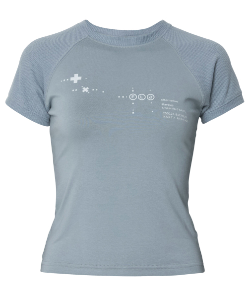 FLAREUP(フレアアップ)の「ムタ ワッフル ラグラン Tシャツ (FL-154_Sky)(Tシャツ/カットソー・レディース・スカイブルー・1/2/3)」の7枚目の写真