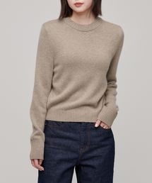 MUSINSA STANDARD WOMAN（ムシンサスタンダードウーマン）の「ウィメンズアンゴラブレンドクルーネックニット[ヘッダーベージュ]（ニット/セーター）」