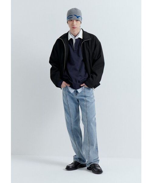 MUSINSA STANDARD（ムシンサスタンダード）の「ストレートパネルバックスリットデニムパンツ[ライトインディゴ]（デニムパンツ・メンズ・その他・26/27/28/29/30/31/32）」の7枚目の写真