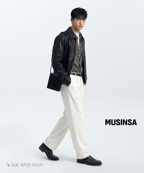 MUSINSA STANDARD（ムシンサスタンダード）の「ワイドヒドゥンバンディングスラックス[ホワイト]（スラックス・メンズ・その他・29/30/31/33/26/27/28/40/38/42/36/34/32）」の9枚目の写真