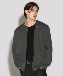 WESLEYHYUSTON（ウェズリーユーストン）の「Crew neck balloon sleeve cardigan dark grey（カーディガン/ボレロ）」