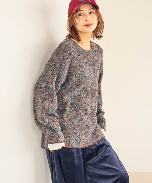 studio CLIP（スタディオクリップ）の「3ゲージツブツブヤーンチュニックニット（ニット/セーター・レディース・ライトグレー/ボルドー/チャコール・FREE）」の2枚目の写真