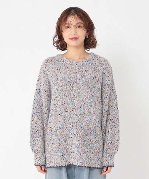 studio CLIP（スタディオクリップ）の「3ゲージツブツブヤーンチュニックニット（ニット/セーター・レディース・ライトグレー/ボルドー/チャコール・FREE）」の8枚目の写真