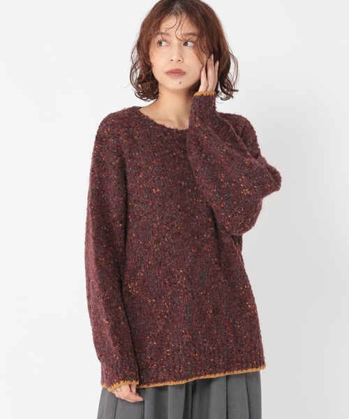 studio CLIP（スタディオクリップ）の「3ゲージツブツブヤーンチュニックニット（ニット/セーター・レディース・ライトグレー/ボルドー/チャコール・FREE）」の5枚目の写真