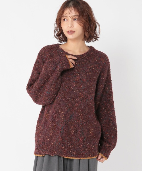 studio CLIP（スタディオクリップ）の「3ゲージツブツブヤーンチュニックニット（ニット/セーター・レディース・ライトグレー/ボルドー/チャコール・FREE）」の4枚目の写真
