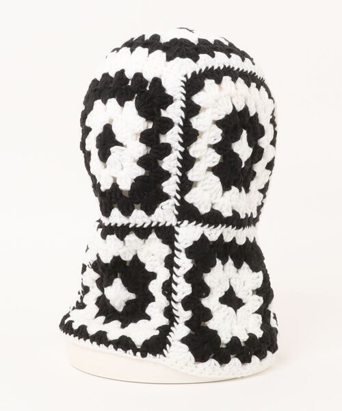 B.I.D.（ビーアイディー）の「《EK468/かぎ編みクロシェモチーフニットバラクラバ（ニットキャップ/ビーニー・レディース・ブラック・FREE）」の5枚目の写真