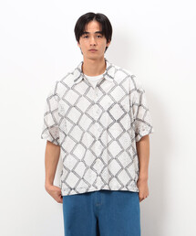 クロシェ風編み レースシャツ