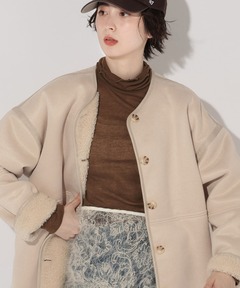 6(ROKU)＞コットンウール ミラノリブ タートルネック ニット（ニット