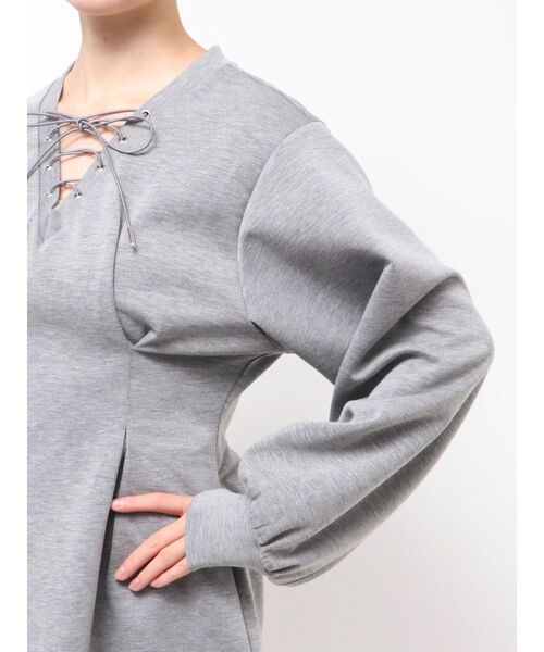 MURUA(ムルーア)の「デザインレースアップミニワンピース(ワンピース・レディース・グレー/ブラック・FREE)」の21枚目の写真