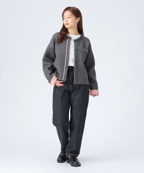 BEAMS HEART(ビームスハート)の「バイカラー ニット カーディガン(カーディガン/ボレロ・レディース・ブルー/チャコールグレー/ホワイト系その他5・FREE)」の19枚目の写真