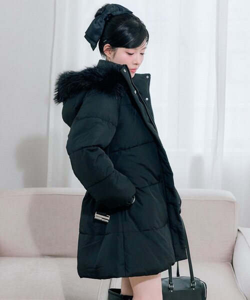 セール】ウエストベルト付き中綿コート（ダウンジャケット/コート