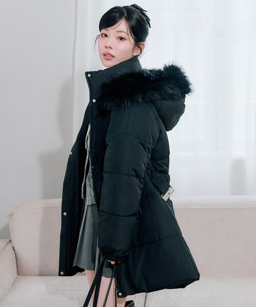 セール】ウエストベルト付き中綿コート（ダウンジャケット/コート