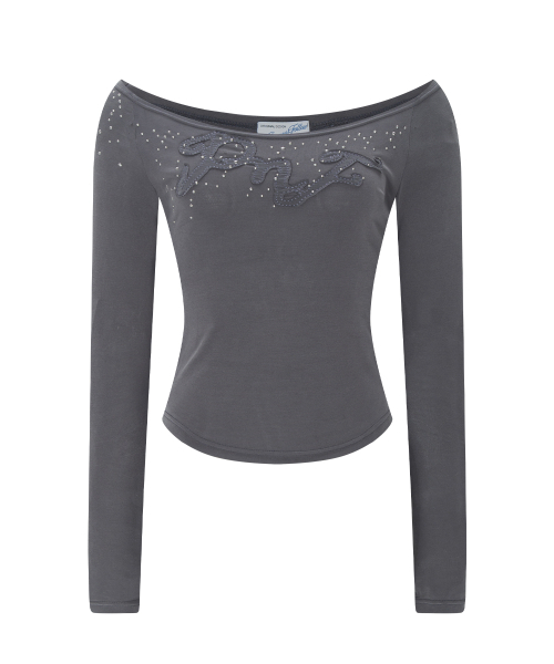 PLEASENOFOLLOW(プリーズノーフォロー)の「Kira Ston Long Sleeve Top (Charcoal)(Tシャツ/カットソー・レディース・その他・FREE)」の3枚目の写真