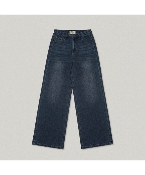 FOLNUA(フォルニュア)の「RIVET WIDE DENIM PANTS (INDIGO BLUE)(デニムパンツ・レディース・その他・MEDIUM/SMALL)」の1枚目の写真