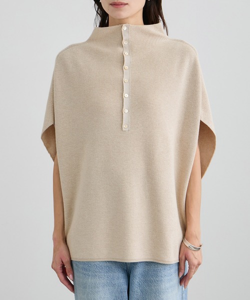 SALON adam et rope'（サロン アダム エ ロペ）の「コットンシルクカシミヤ２WAYジレプルオーバー（ニット/セーター・レディース・グレー/ベージュ・FREE）」の12枚目の写真