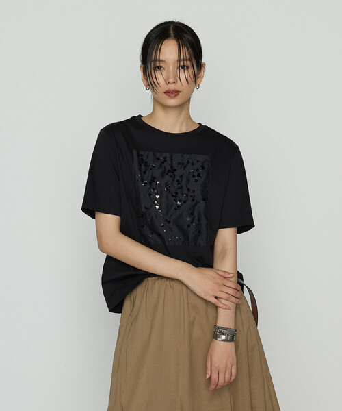 COMME CA(コムサ)の「〔 TALLサイズ 〕 シルキースムース Tシャツ(Tシャツ/カットソー・レディース・ホワイト/グレイッシュベージュ/ブラック・15号/13号)」の8枚目の写真