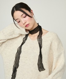 NUJOH（ヌゾ）の「Sheer Long Ribbon Scarf / シアーロングリボンスカーフ（バンダナ/スカーフ）」