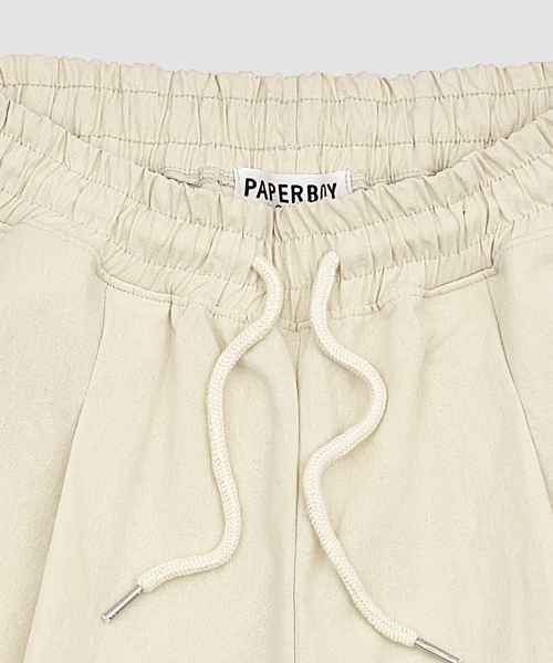 PAPERBOY(ペーパーボーイ)の「リネンバイオピンタックハーフパンツ-ベージュ(その他パンツ・レディース・その他・MEDIUM/LARGE/SMALL/X-LARGE)」の6枚目の写真
