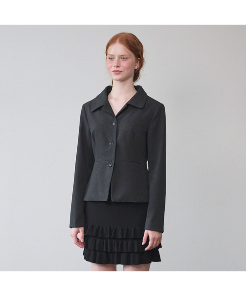 MICANE(ミケーネ)の「シンディペプラムジャケット(テーラードジャケット・レディース・チャコール/ブラック・MEDIUM/LARGE/X-LARGE/XX-LARGE/SMALL)」の2枚目の写真