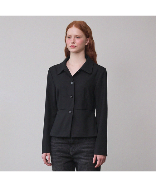 MICANE(ミケーネ)の「シンディペプラムジャケット(テーラードジャケット・レディース・チャコール/ブラック・MEDIUM/LARGE/X-LARGE/XX-LARGE/SMALL)」の1枚目の写真