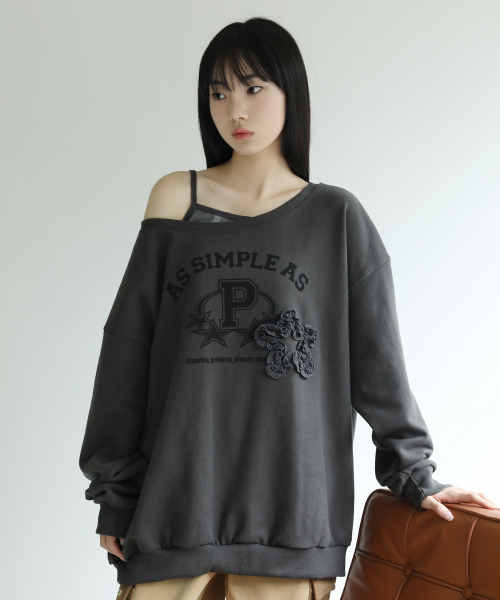 PIECEMAKER(ピースメーカー)の「ASAP FRILL OFF-SHOULDER SWEATSHIRTS (GREY)(スウェット・レディース・その他・FREE)」の7枚目の写真