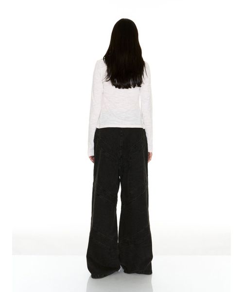 SETSETSET(セットセットセット)の「SLIT SNAP T-SHIRT IVORY(Tシャツ/カットソー・レディース・その他・MEDIUM/SMALL)」の4枚目の写真