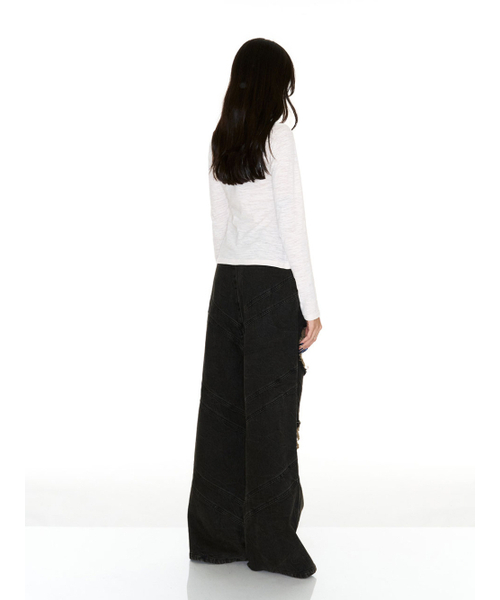 SETSETSET(セットセットセット)の「SLIT SNAP T-SHIRT IVORY(Tシャツ/カットソー・レディース・その他・MEDIUM/SMALL)」の5枚目の写真