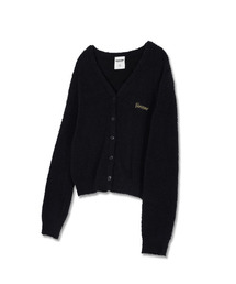 EMBROIDERED LOGO CARDIGAN BLACK(NEW)