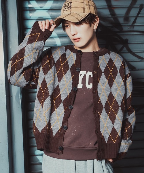 アーガイル カーディガン（カーディガン/ボレロ）｜improves（イン