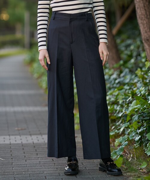 DRESSTERIOR(ドレステリア)の「◆【セットアップ可/ウォッシャブル】リネンブレンドワイドパンツ(その他パンツ・レディース・ネイビー/オフホワイト/サックスブルー/ライトベージュ・40/38/36/34)」の3枚目の写真