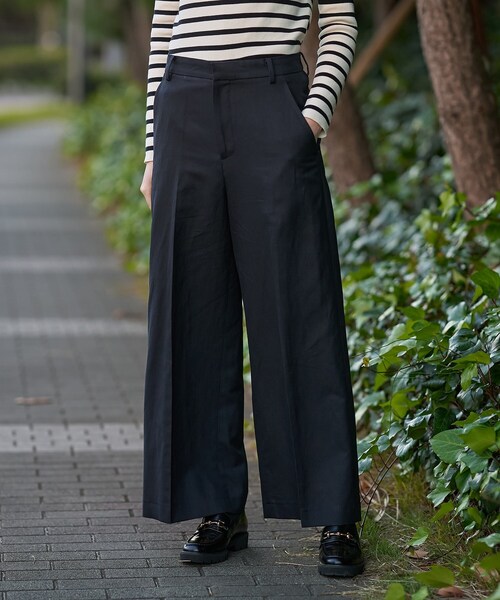 DRESSTERIOR(ドレステリア)の「◆【セットアップ可/ウォッシャブル】リネンブレンドワイドパンツ(その他パンツ・レディース・ネイビー/オフホワイト/サックスブルー/ライトベージュ・40/38/36/34)」の9枚目の写真