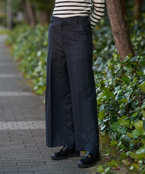 DRESSTERIOR(ドレステリア)の「◆【セットアップ可/ウォッシャブル】リネンブレンドワイドパンツ(その他パンツ・レディース・ネイビー/オフホワイト/サックスブルー/ライトベージュ・40/38/36/34)」の5枚目の写真