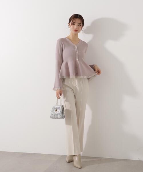 PROPORTION BODY DRESSING(プロポーションボディドレッシング)の「シアー切替ペプラムニット / 1216170108(ニット/セーター・レディース・ブラウン系その他/ブルー/グレー/ピンク/ホワイト系その他・FREE)」の6枚目の写真
