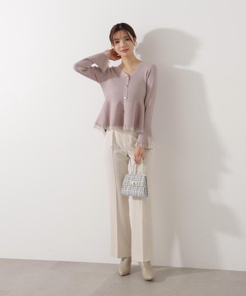 PROPORTION BODY DRESSING(プロポーションボディドレッシング)の「シアー切替ペプラムニット / 1216170108(ニット/セーター・レディース・ブラウン系その他/ブルー/グレー/ピンク/ホワイト系その他・FREE)」の7枚目の写真