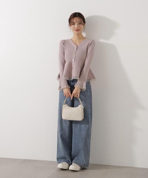 PROPORTION BODY DRESSING(プロポーションボディドレッシング)の「シアー切替ペプラムニット / 1216170108(ニット/セーター・レディース・ブラウン系その他/ブルー/グレー/ピンク/ホワイト系その他・FREE)」の10枚目の写真